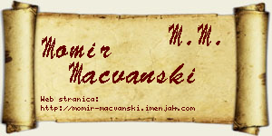 Momir Mačvanski vizit kartica